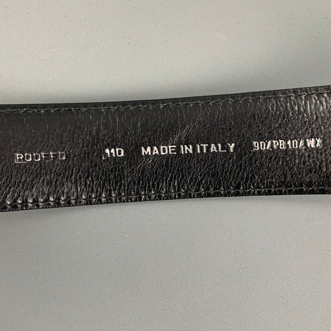 JUST CAVALLI Size 32 Black White Lenticular Leather Acetate Belt