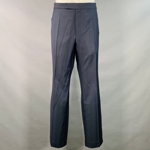 TOM FORD Size 40 Regular Navy Wool Peak Lapel 3 Piece Suit
