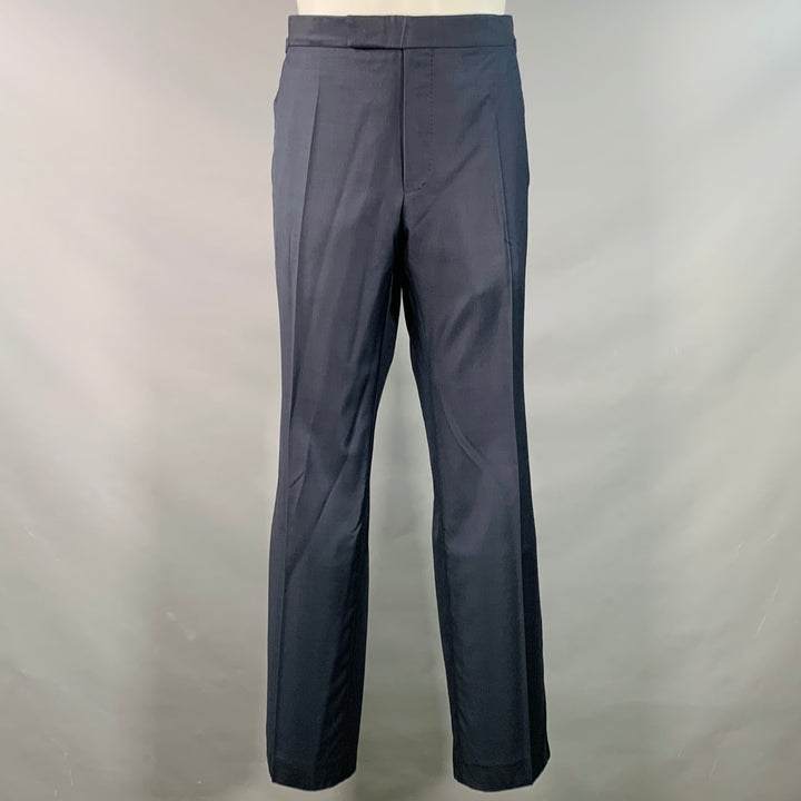 TOM FORD Size 40 Regular Navy Wool Peak Lapel 3 Piece Suit