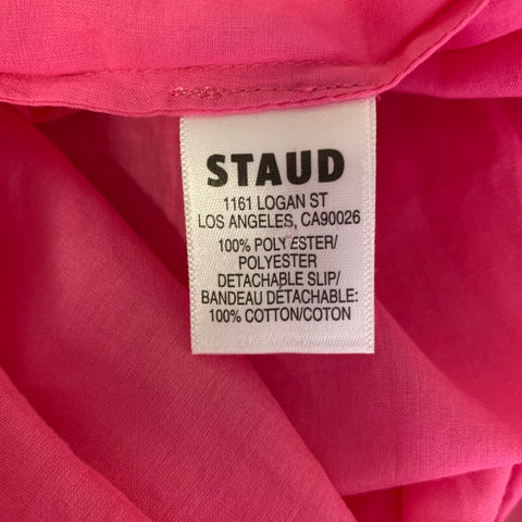STAUD Size M Pink Polyester See Through Ballon Dress