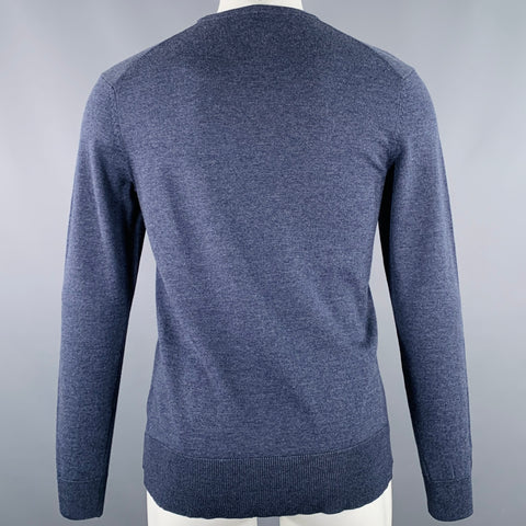 EMPORIO ARMANI Size S Grey Blue Squares Crew Neck Pullover