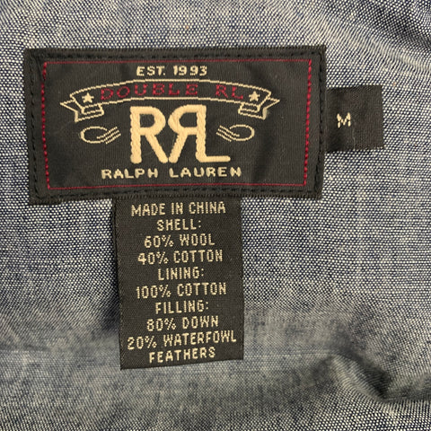 RRL by RALPH LAUREN Size M Navy Twill Wool Cotton Vest
