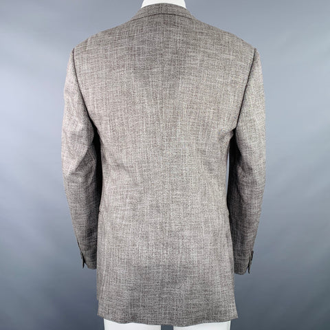 ARMANI COLLEZIONI Size 40 Brown White Heather Sport Coat