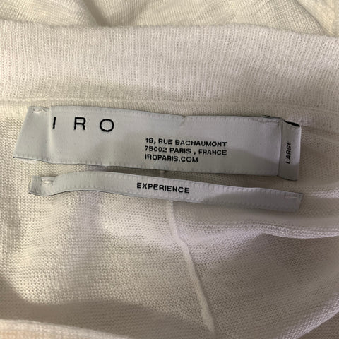 IRO Size L Cream See Through Linen Oversized T shirt
