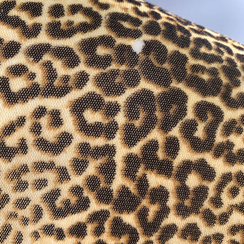 JEAN PAUL GAULTIER Size L Brown Black Leopard  Print Polyamide Mesh Pullover