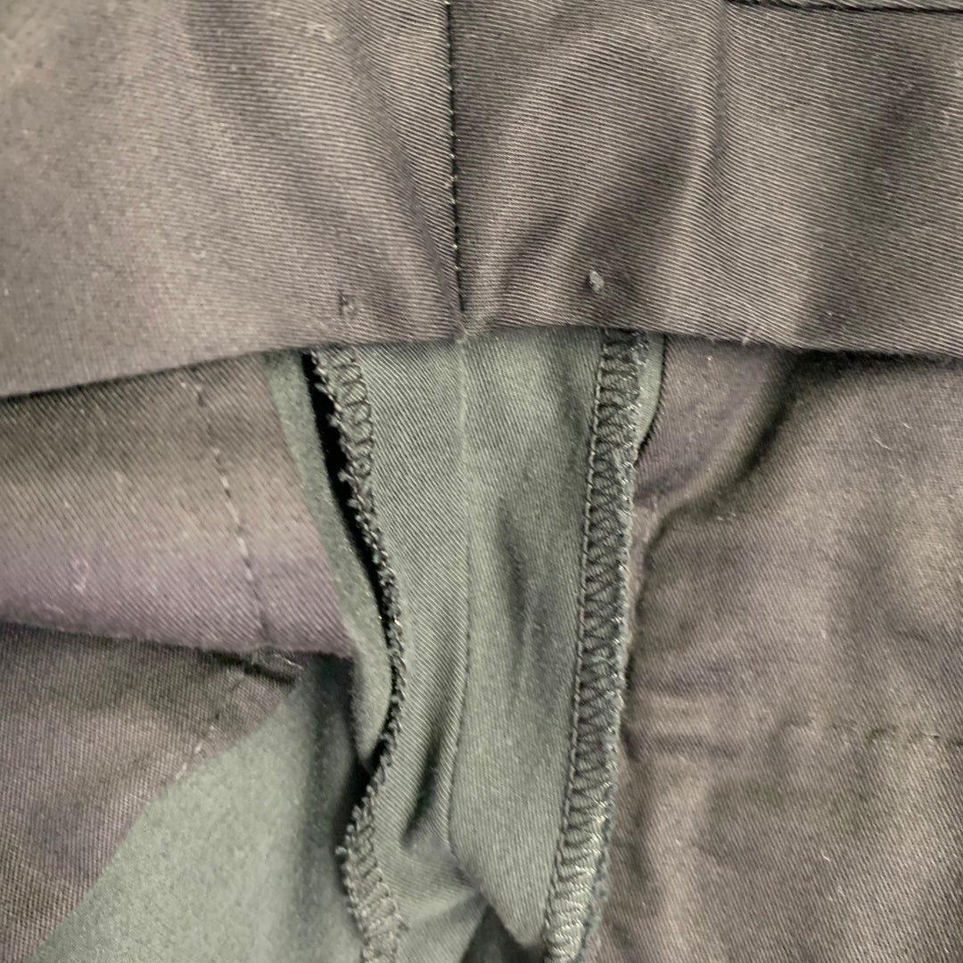 DRIES VAN NOTEN Size 34 Dark Green Cotton Twill Notch Lapel Suit