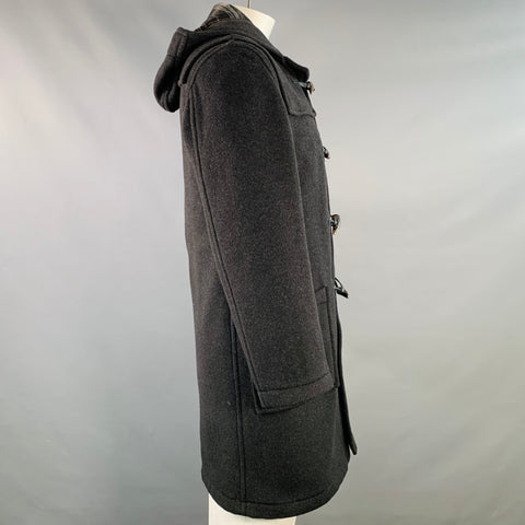 MONTGOMERY Size L Black Wool Toggle Closure Duffle Coat