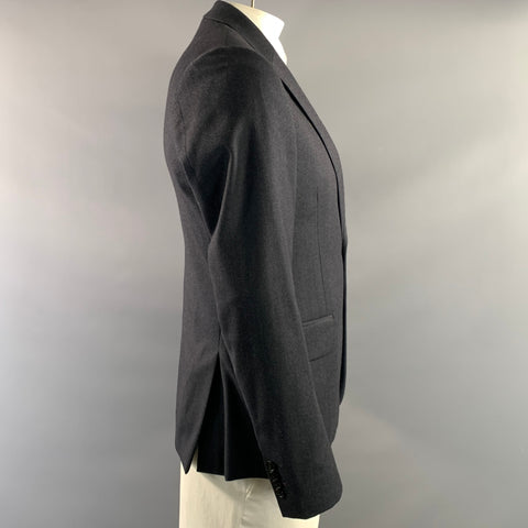 PAUL SMITH Chest Size 40 Grey Dark Grey Wool Silk Notch Lapel Sport Coat