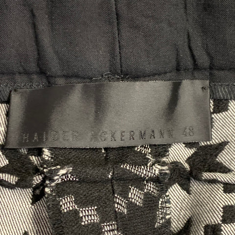 HAIDER ACKERMANN Size 32 Black Grey Red Jacquard Acrylic Blend Casual Pants