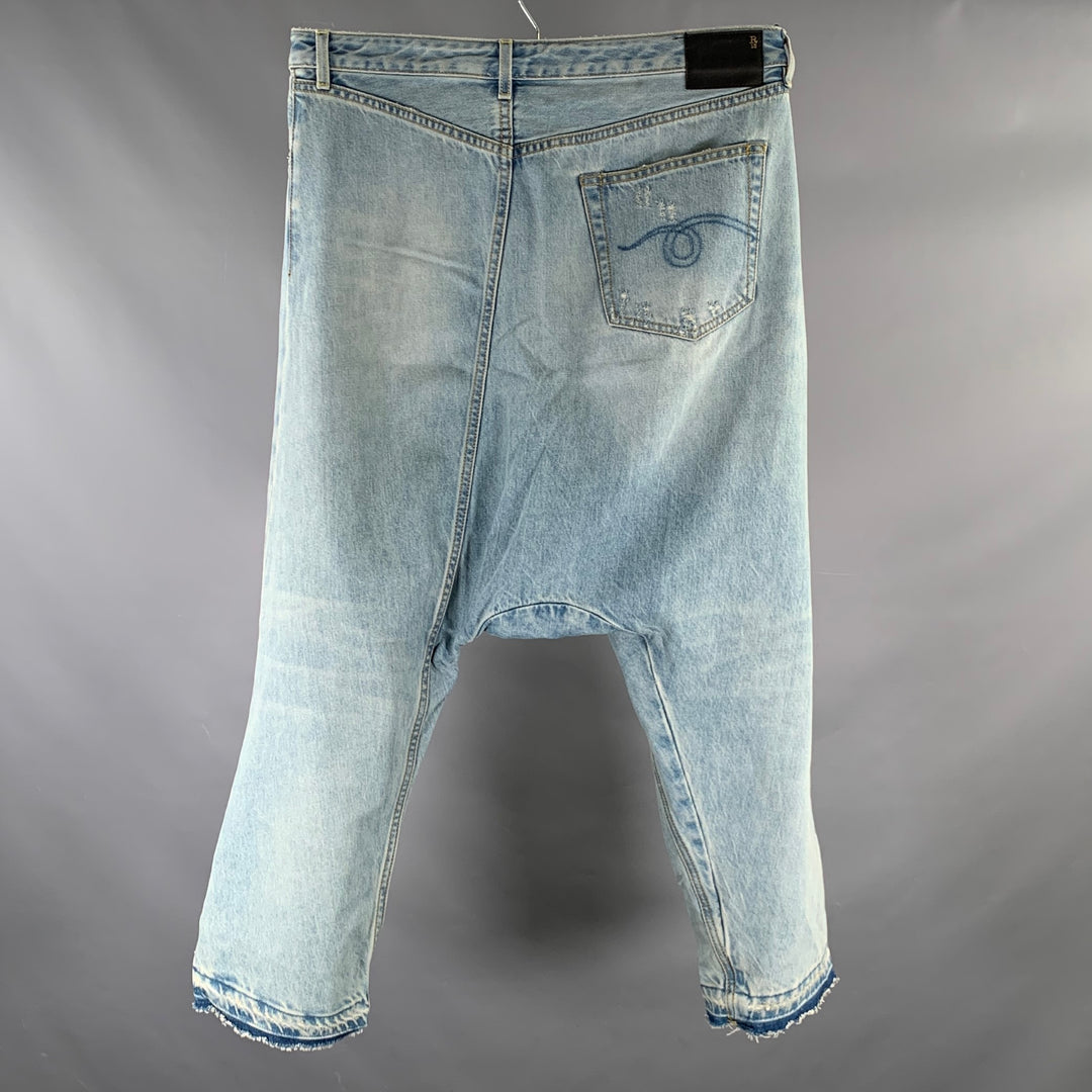 R13 Size 28 SS18 Twister Light Blue Denim Distresed Boyfriend Jeans