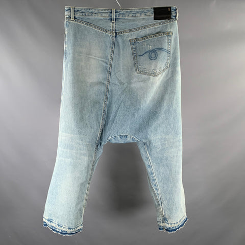 R13 Size 28 SS18 Twister Light Blue Denim Distresed Boyfriend Jeans