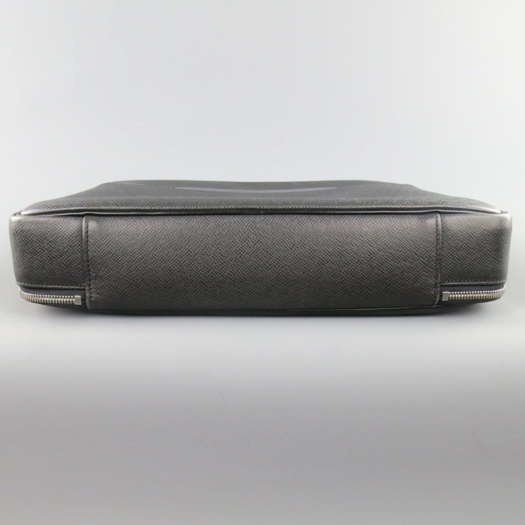 LOUIS VUITTON Black Leather ODESSA ARDOISE Computer Briefcase Bag