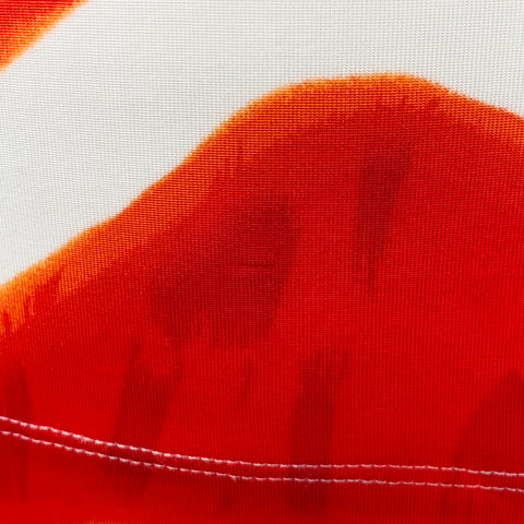 JUST CAVALLI Taille XS Rouge Blanc Viscose Mélangée Jersey Zig Zag Manches 3/4 Col V Haut Décontracté