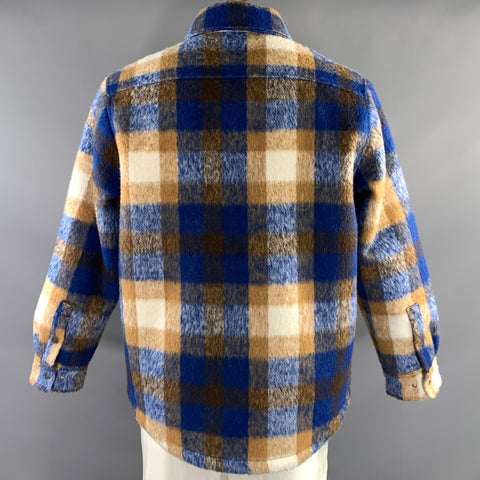 KITH FW2023 Size L Blue Tan & White Gingham Polyester Pointed Collar Jacket