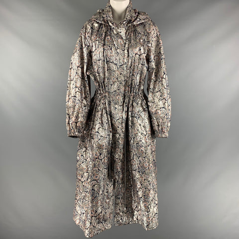 ISABEL MARANT Taille S Manteau à capuche métallisé en polyamide marine argenté
