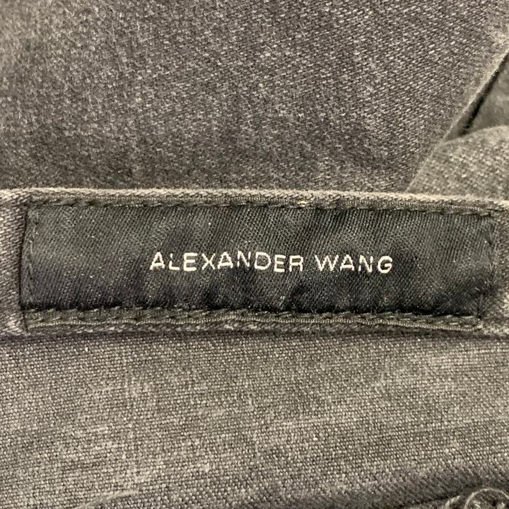 ALEXANDER WANG Size 25 Grey Charcoal Cotton Blend Flared Zip Casual Pants