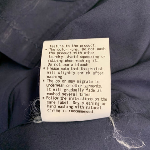 SAGE DE CRET Size L Navy Cotton Button Up Long Sleeve Shirt