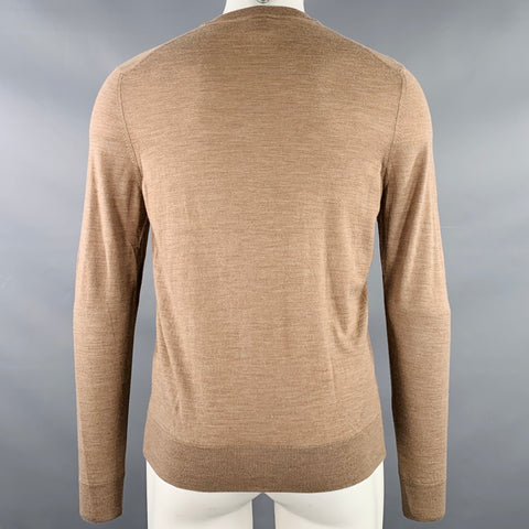 PAUL SMITH Size M Beige Knit Merino Wool V-Neck Pullover