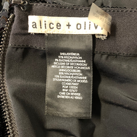 ALICE + OLIVIA Size 4 Black Nylon Blend Sequined Shorts