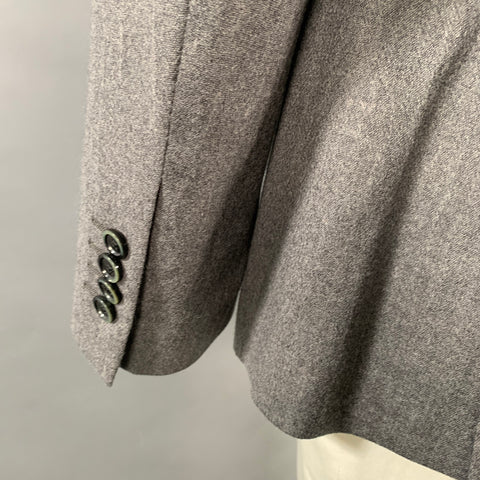 ETRO Size 42 Grey Wool Blend Paisley Trim Single Breasted Sport Coat