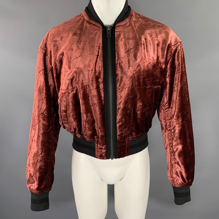 Veste bomber HAIDER ACKERMANN taille M velours de rayonne bordeaux