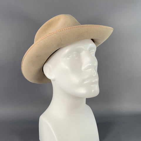 STETSON Size 7 1/8 Grey Stone Felt Fedora Hat