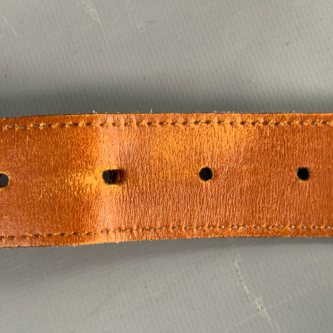 VINTAGE Size 34 Brown Leather Belt