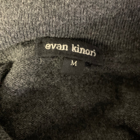 EVAN KINORI Size M Grey Heather Wool And Cashmere Button Up Sweater