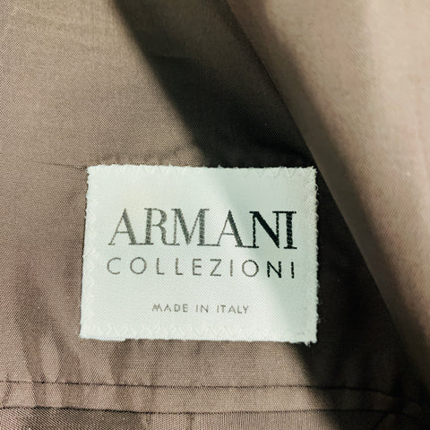 ARMANI COLLEZIONI Size 44 Long Brown Cashmere Single Breasted Sport Coat