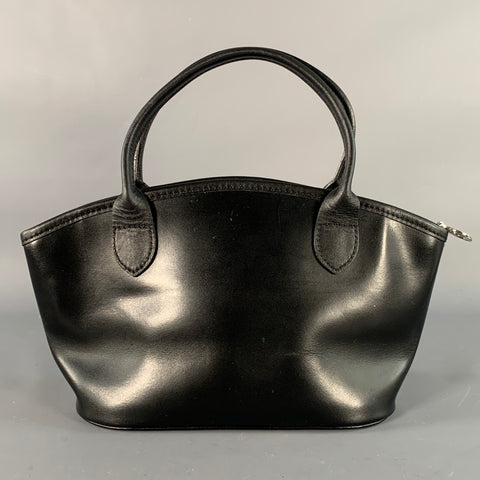 LONGCHAMP Black Canvas Faux Leather Shoulder Handbag