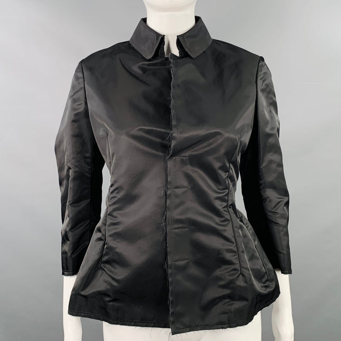 COMME des GARCONS Size M Black Nylon Asymmetrical Jacket Blazer