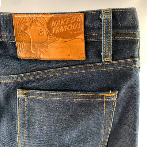 NAKED AND FAMOUS Size 32 Navy Indigo Cotton Jeans