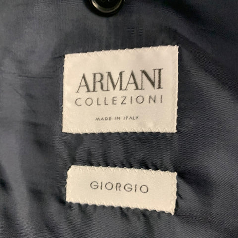 ARMANI COLLEZIONI Taille 46 Veste de Sport en Laine Rayée Bleu Marine
