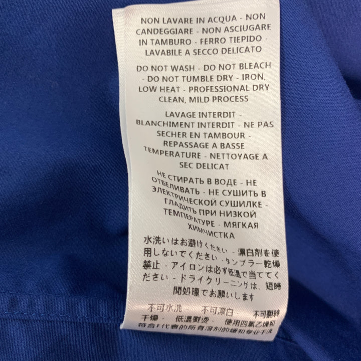 ALEXANDER MCQUEEN Size L Blue Cotton Blend Short Sleeve Shirt