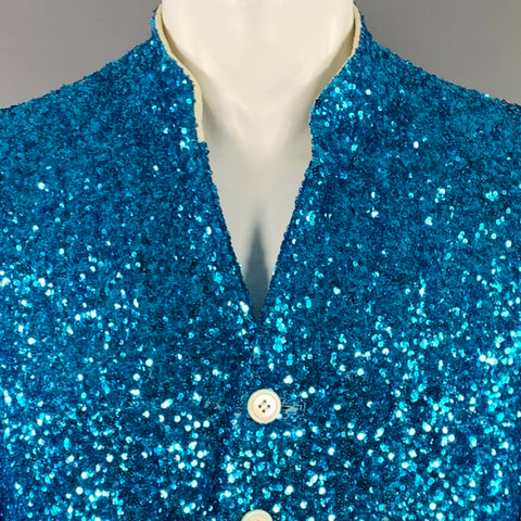 COMME des GARCONS HOMME PLUS 2017 Size S Blue White Sequined Jacket