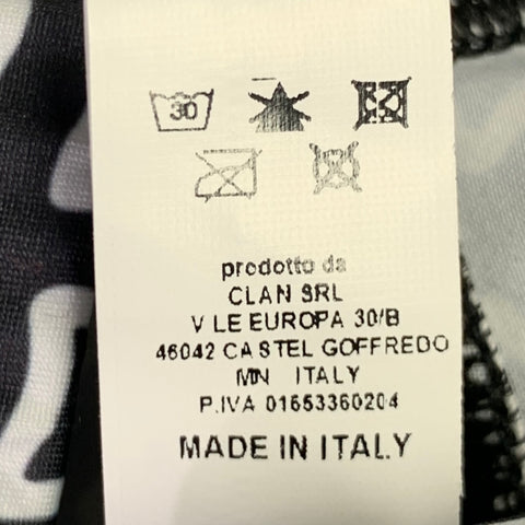 BYBLOS Size 36 Black White Squares Polyamide Blend Elastic Waistband Speedo