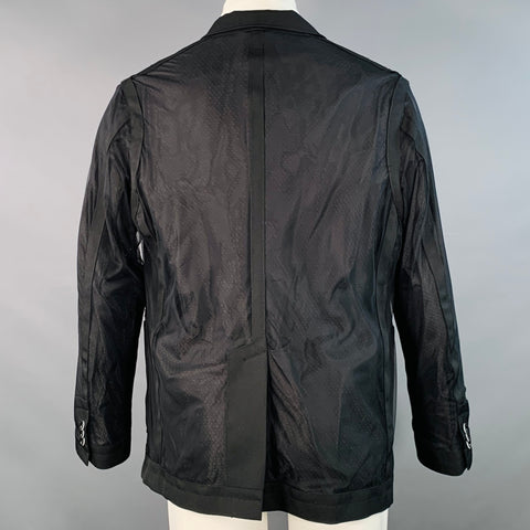 ANREALAGE Size M Black Wool Oversized Tulle Ribbon Jacket