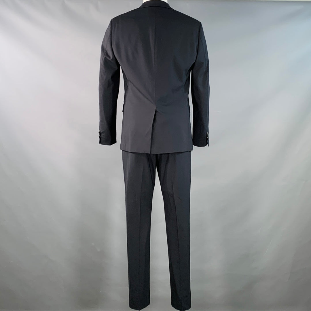 THEORY Size 40 Regular Black Wool Blend Notch Lapel Suit