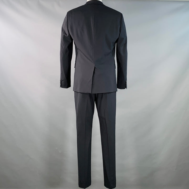 THEORY Size 40 Regular Black Wool Blend Notch Lapel Suit