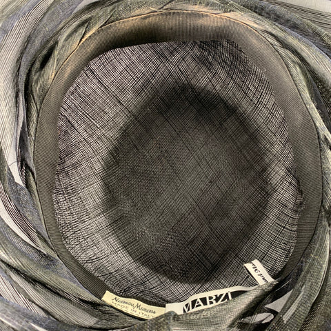 MARZI Black Nylon Straw Hat