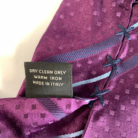 ERMENEGILDO ZEGNA COUTURE Purple Blue Stripe Silk Tie