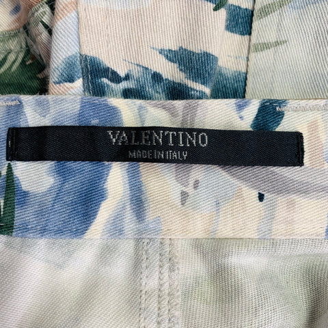 VALENTINO Size 30 Multi Color Hawaiian Tropical Cotton Twill Zip Fly Shorts