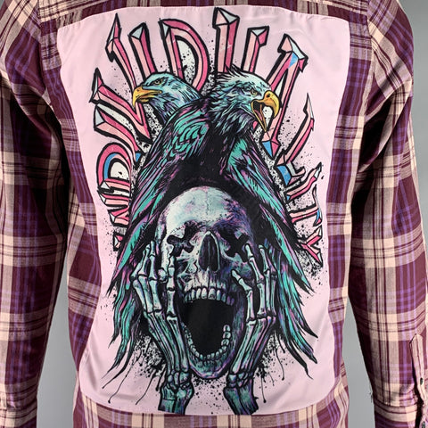 CULT OF INDIVIDUALITY Size S Purple Plaid Cotton Button Up Long Sleeve Shirt