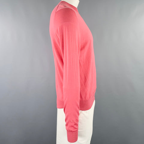 PAUL SMITH Size XL Pink Merino Wool Crew Neck Pullover