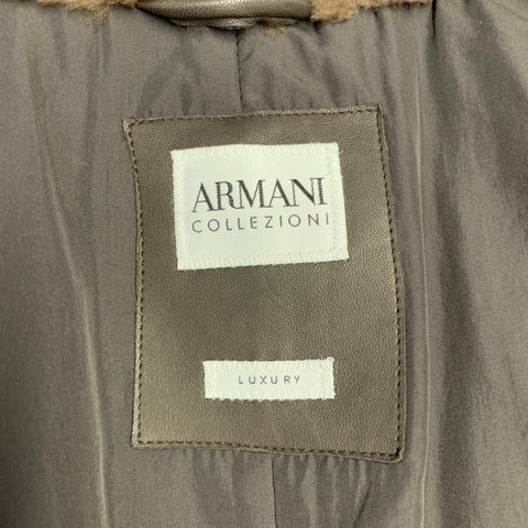 ARMANI COLLEZIONI Size 44 Grey Polyamide Cotton Coat
