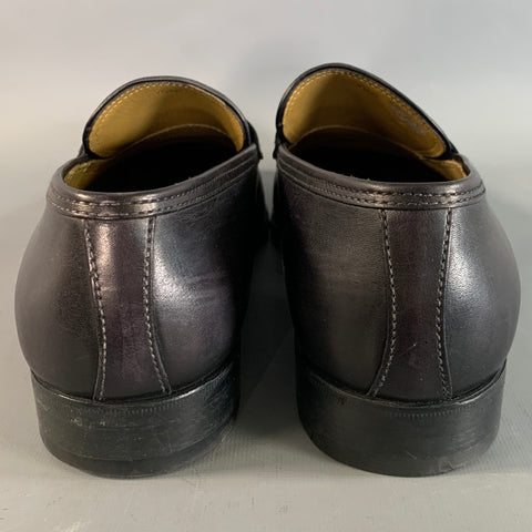 STEFANOBI Size 9.5 Black Leather Penny Loafer Loafers