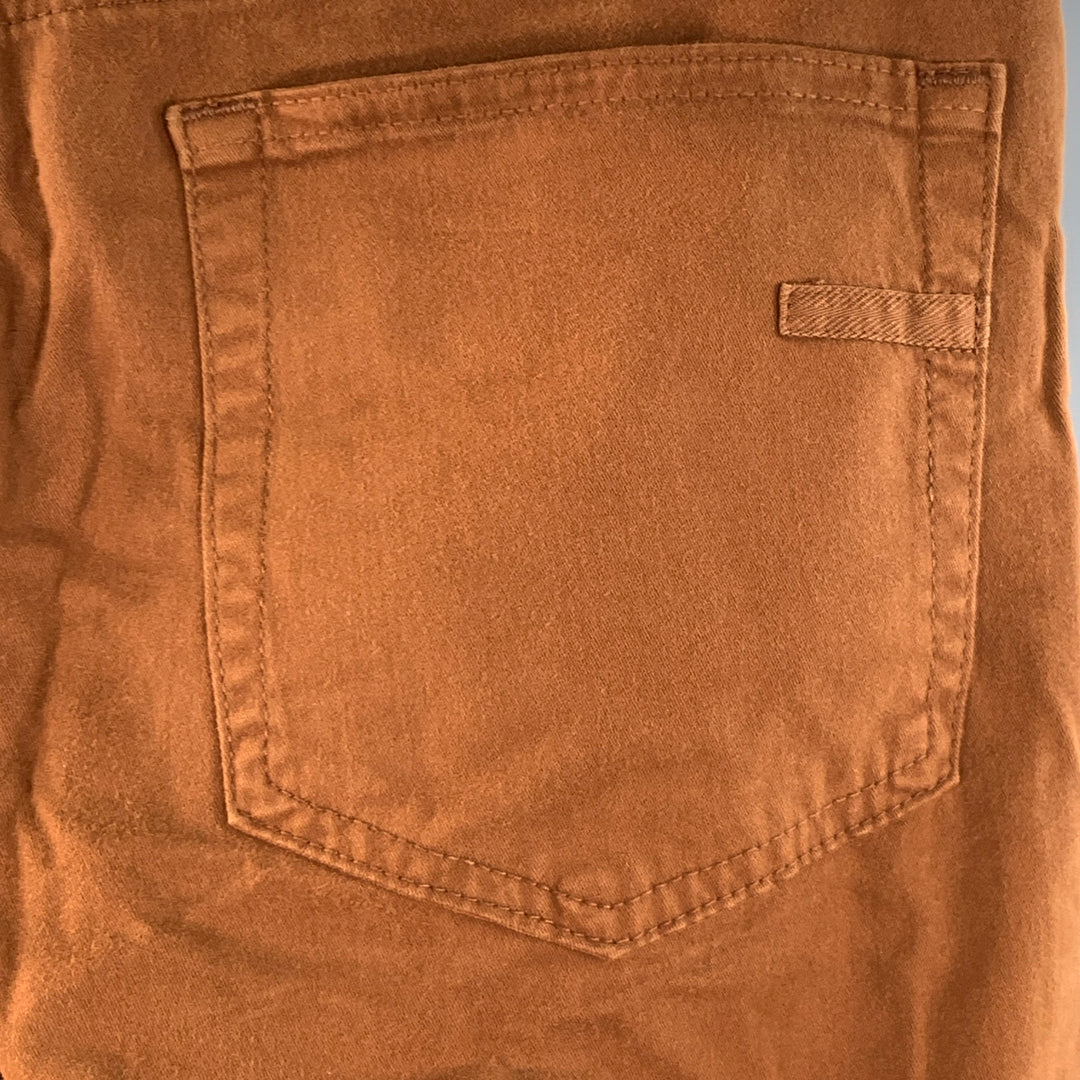 ERMENEGILDO ZEGNA Size 30 Brown Cotton Blend Slim Fit Jean Cut Casual Pants