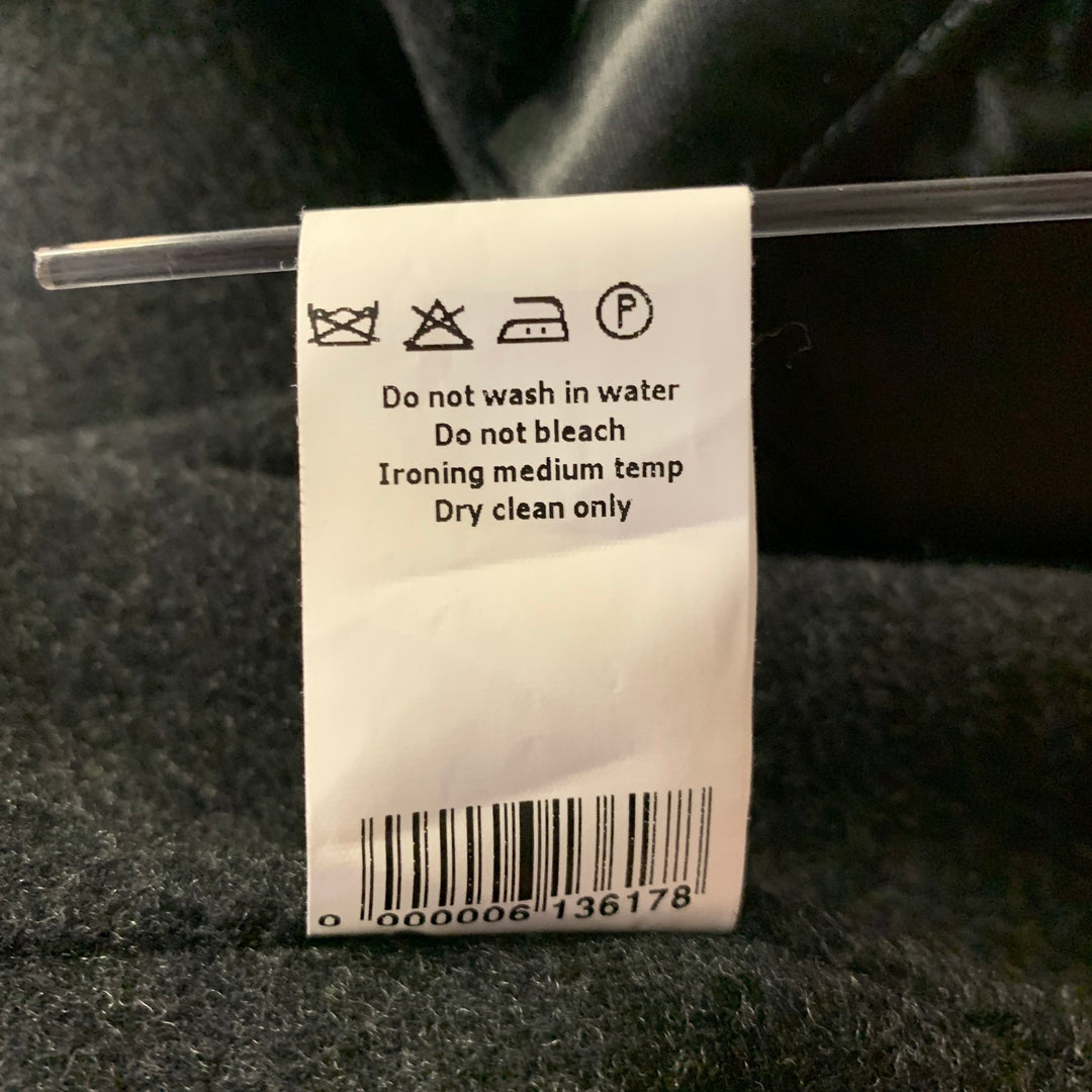MARC JACOBS Size XL Grey Charcoal Wool Coat
