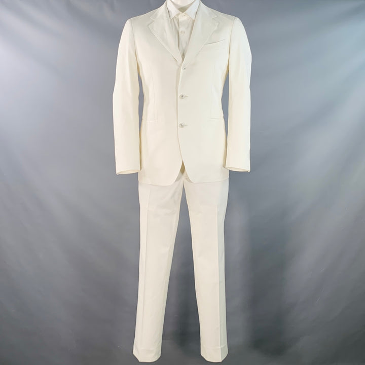 SUIT SUPPLY Size 42 Regular White Cotton Notch Lapel Suit