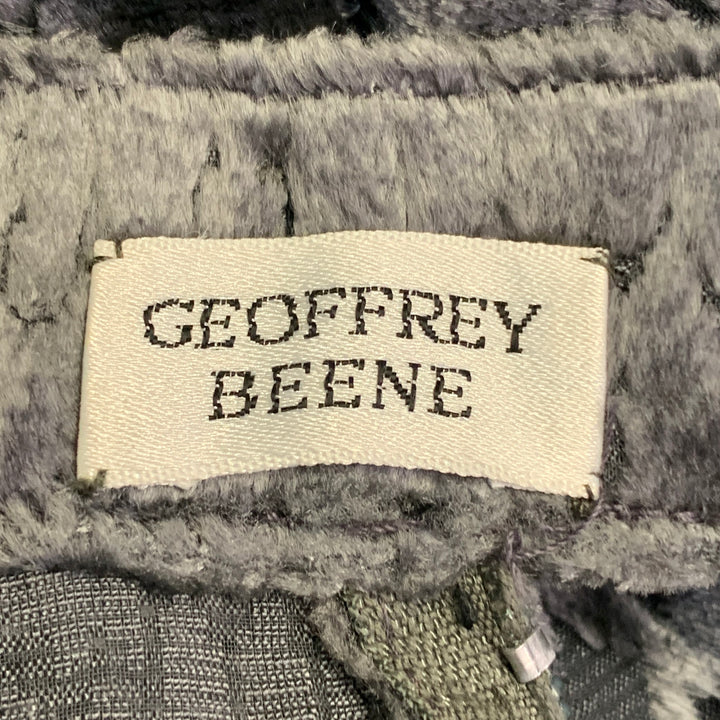 GEOFFREY BEENE Size 6 Grey Green Brown Silk Polyester Velvet Top Skirt Set